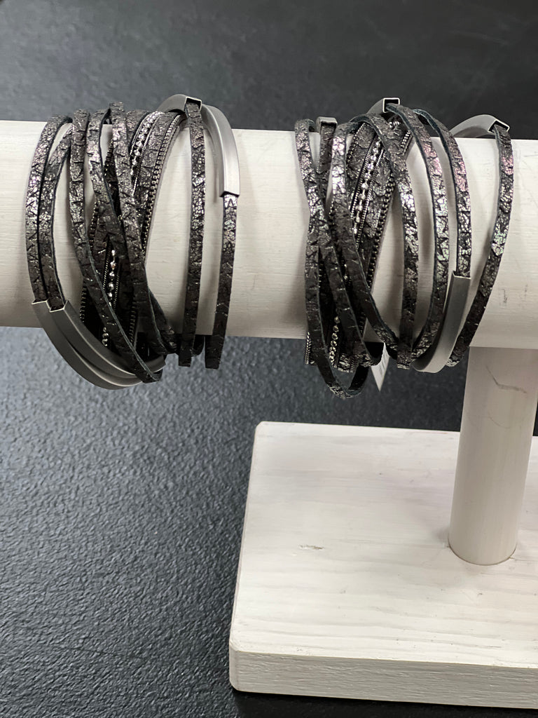 Leather Wrap Bracelet-Bracelets-Chic n Cool SM Style-Three Birdies Boutique, Women's Fashion Boutique Located in Kearney, MO