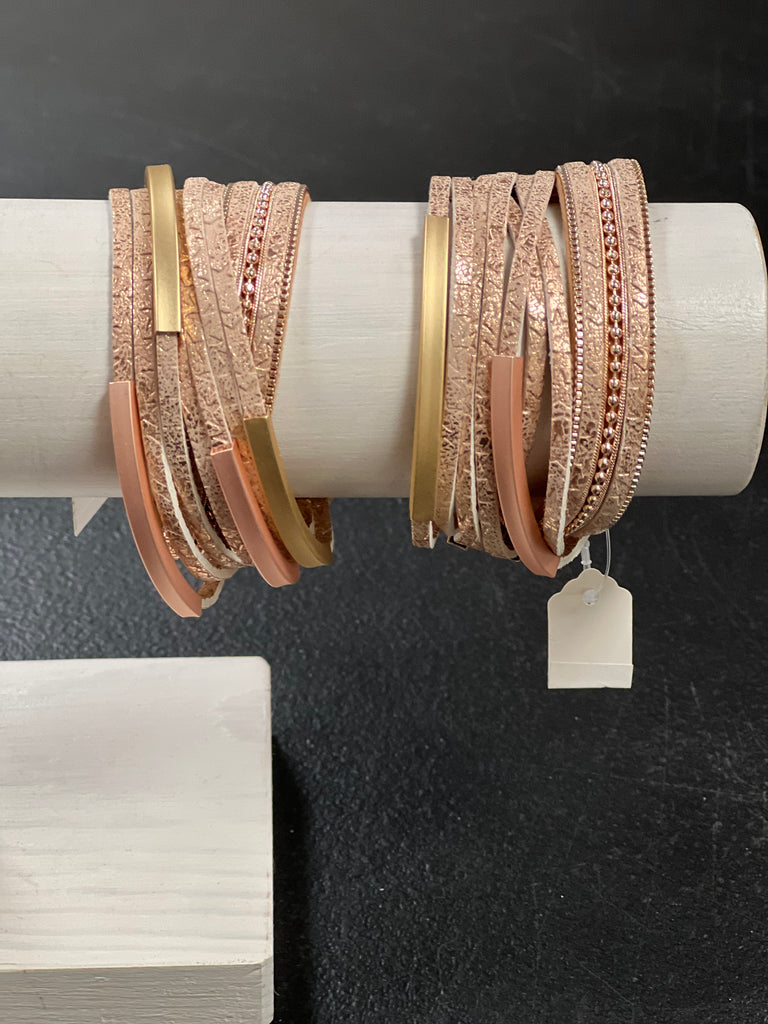 Leather Wrap Bracelet-Bracelets-Chic n Cool SM Style-Three Birdies Boutique, Women's Fashion Boutique Located in Kearney, MO