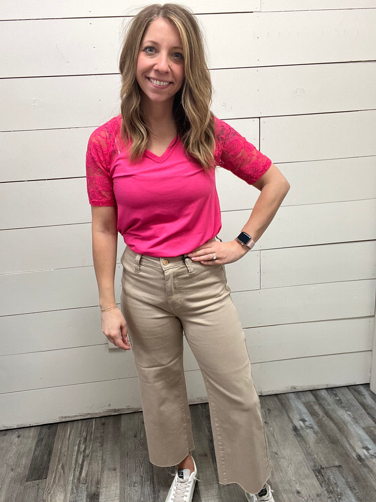 Love The Lace Top-Shirts & Tops-Zenana-Three Birdies Boutique, Women's Fashion Boutique Located in Kearney, MO