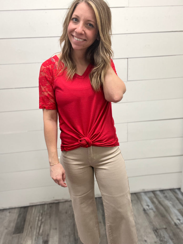 Love The Lace Top-Shirts & Tops-Zenana-Three Birdies Boutique, Women's Fashion Boutique Located in Kearney, MO