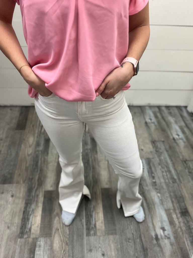 Judy Blue Pure White Bootcut-Denim-Judy Blue-Three Birdies Boutique, Women's Fashion Boutique Located in Kearney, MO