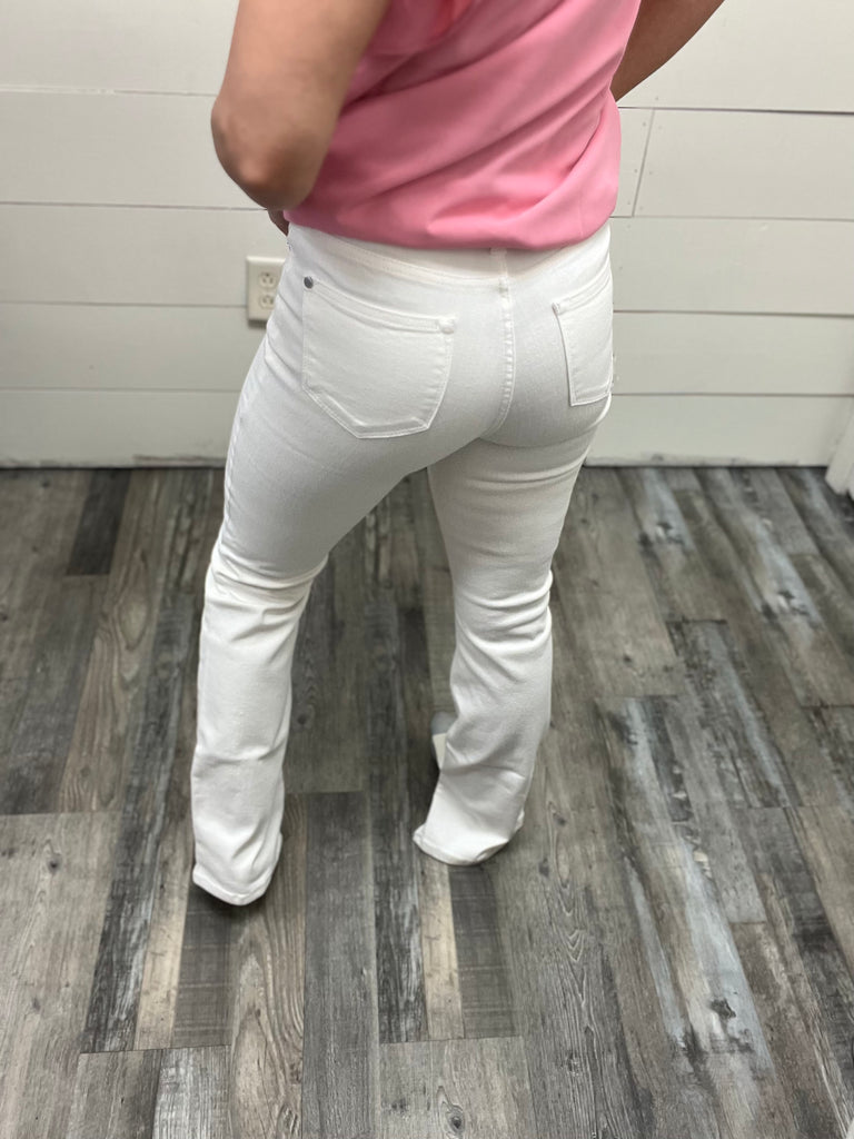 Judy Blue Pure White Bootcut-Denim-Judy Blue-Three Birdies Boutique, Women's Fashion Boutique Located in Kearney, MO