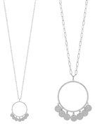 Open Circle w/ Coin Charms Necklace-Necklaces-What's Hot-Three Birdies Boutique, Women's Fashion Boutique Located in Kearney, MO