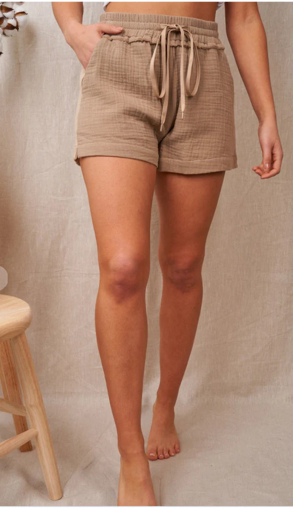 Rolled Cuff Linen Shorts-Linen Shorts-White Birch-Three Birdies Boutique, Women's Fashion Boutique Located in Kearney, MO