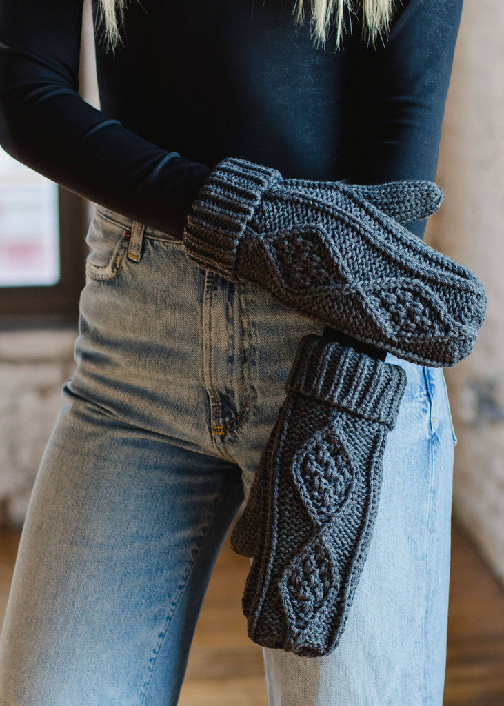 Braided Mittens-Gloves & Mittens-Panache Apparel Co.-Three Birdies Boutique, Women's Fashion Boutique Located in Kearney, MO