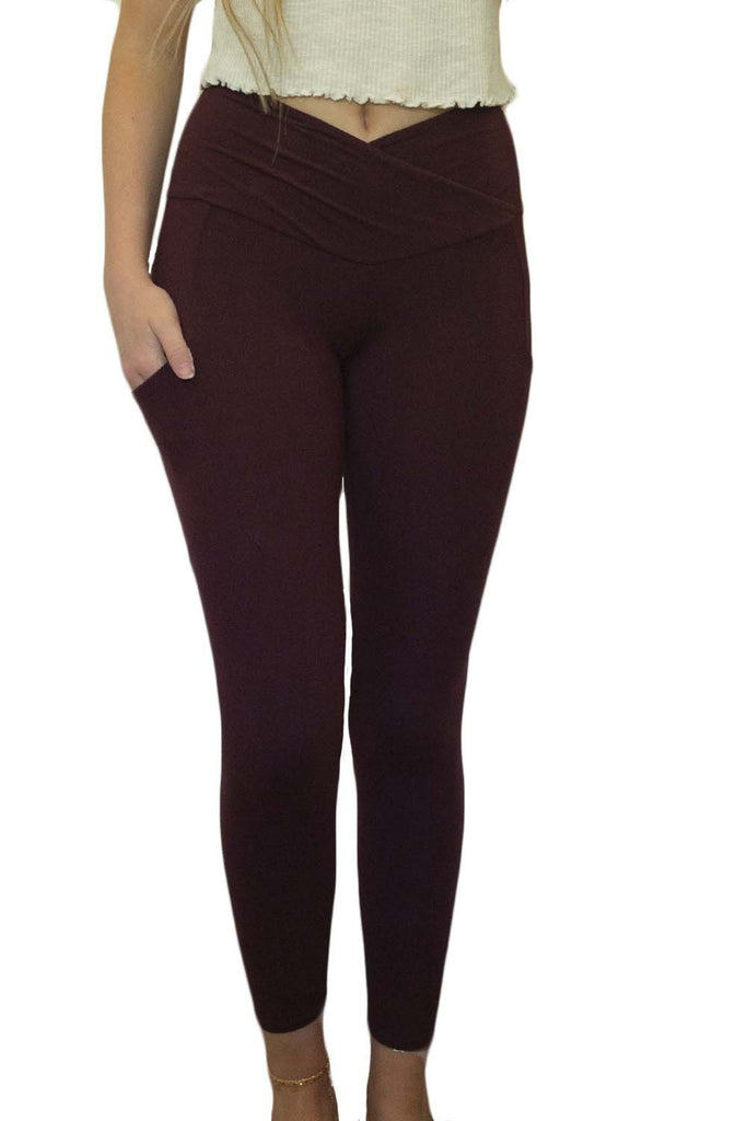 Cross Waistband Leggings-Leggings-boutique only-Three Birdies Boutique, Women's Fashion Boutique Located in Kearney, MO