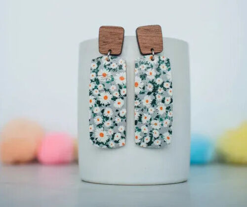Daisy Cork & Leather Dangles-Earrings-Hello Happiness-Three Birdies Boutique, Women's Fashion Boutique Located in Kearney, MO