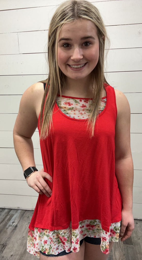 Floral Dizzy Tank Top-Three Birdies Boutique-Three Birdies Boutique, Women's Fashion Boutique Located in Kearney, MO