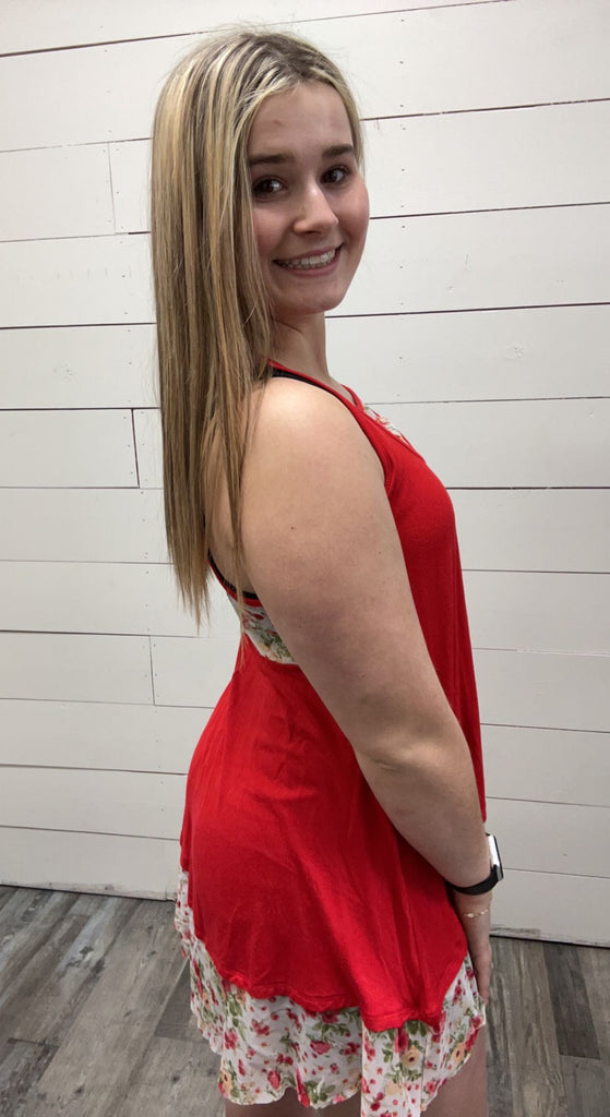 Floral Dizzy Tank Top-Three Birdies Boutique-Three Birdies Boutique, Women's Fashion Boutique Located in Kearney, MO