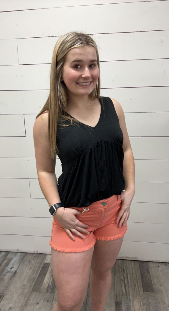 Judy Blue Dyed Peach Fray Hem Shorts-Denim Shorts-Judy Blue-Three Birdies Boutique, Women's Fashion Boutique Located in Kearney, MO