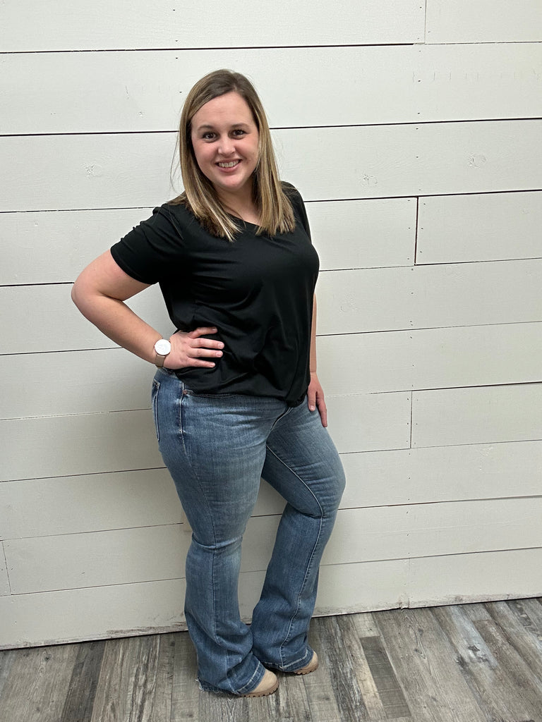 Judy Blue Braided Belt Bootcut-Denim-Judy Blue-Three Birdies Boutique, Women's Fashion Boutique Located in Kearney, MO