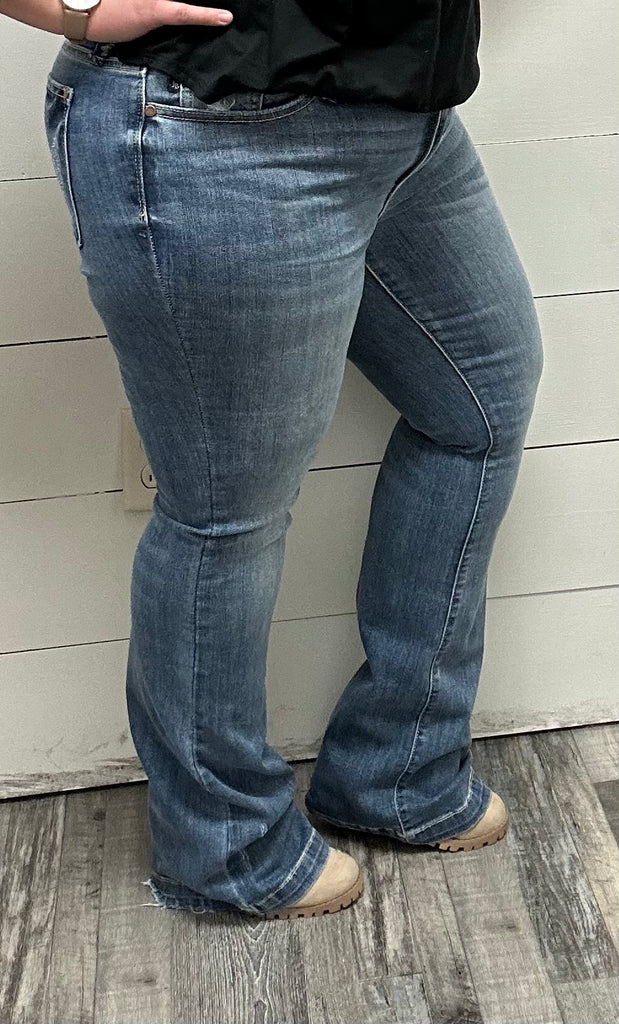 Judy Blue Braided Belt Bootcut-Denim-Judy Blue-Three Birdies Boutique, Women's Fashion Boutique Located in Kearney, MO